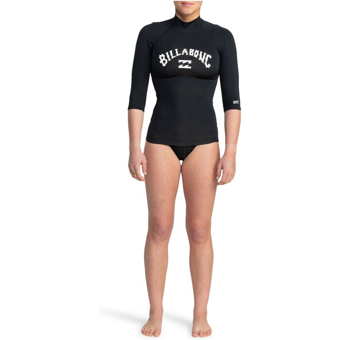 2024 Billabong Frauen Tropic Surf Kurzarm-Lycra-Weste EBJWR03019 - Black